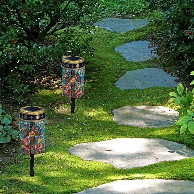 Light for Prayer Cemetery Solar Lights for Grave Cemetery Decor Candle Lamp Cross and Rose Grave Solar Lights Garden Cemetery Decor Memorial Gift