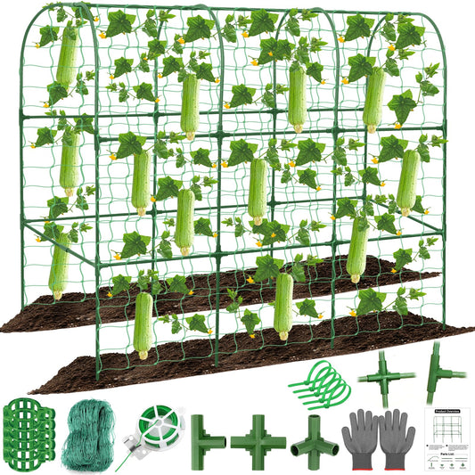 Cucumber Trellis for Raised Bed 51 x 50 Inch U-Shape Garden Trellis for Climbing Plants Outdoors Metal Garden Cucumbers Arch Trellis, Cucumber Plant Support for Tomato, Pea, Zucchini, Vine Flower