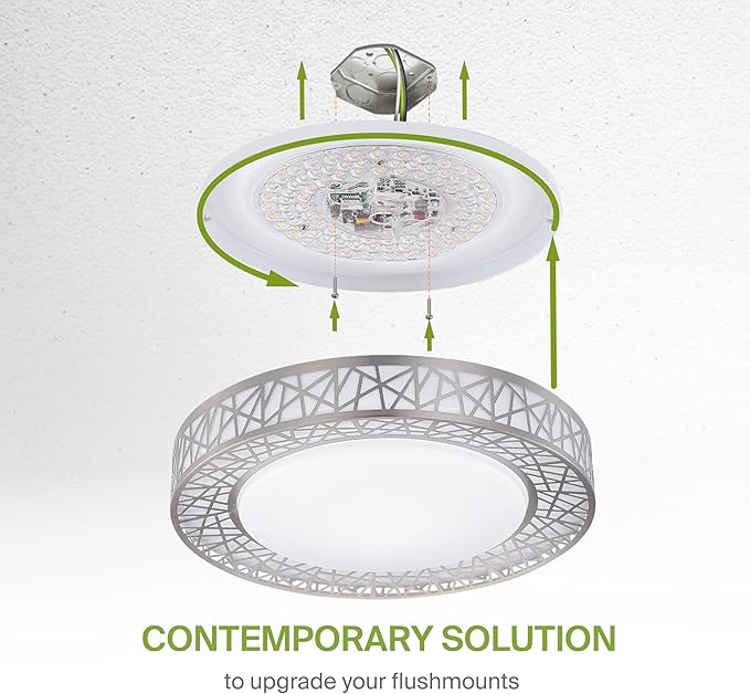 ASD 16 Inch Smart RGBW Flush Mount Ceiling Light with Remote - Brushed Nickel 28W 120V 2700-6500K Dimmable Ceiling Light Fixture, WiFi App Control RGB Lights, Alexa & Google Assistant - ETL, 4 Pack