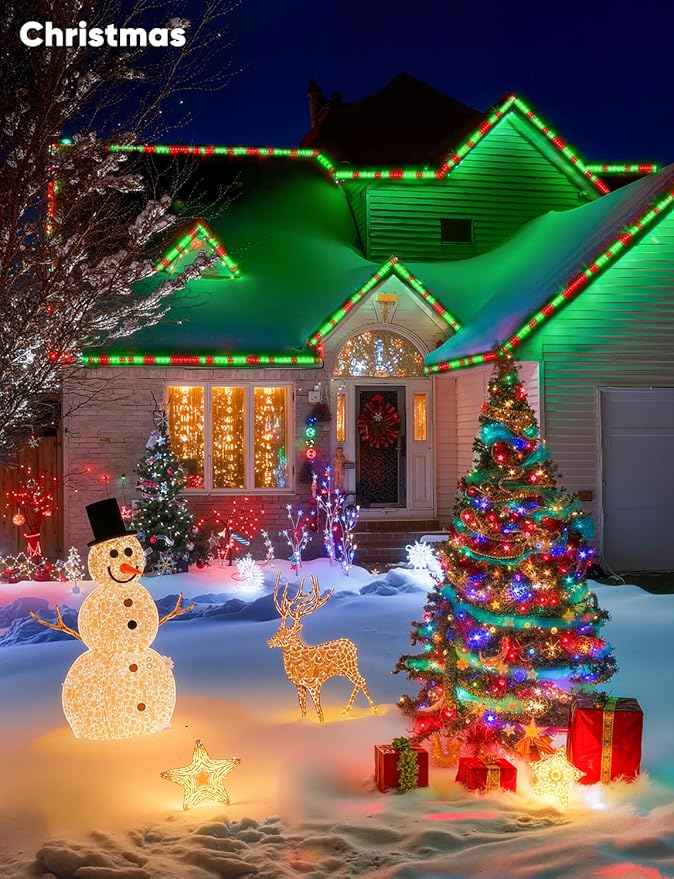GZBtech RGB+IC+CCT LED Strip Lights 16.4FT/5M, Outdoor Color Chasing Festival Light with Warm&Cold White, Dimmable IP65 Waterproof LED Christmas/Halloween Lighting for Party, Patio, Garden, ETL Listed