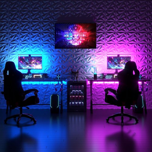 Art3dwallpanels 3D Wall Panels - Diamond PVC Flower Textured Décor for Living Room | Black, 12''x12'', 32 Sq.Ft.