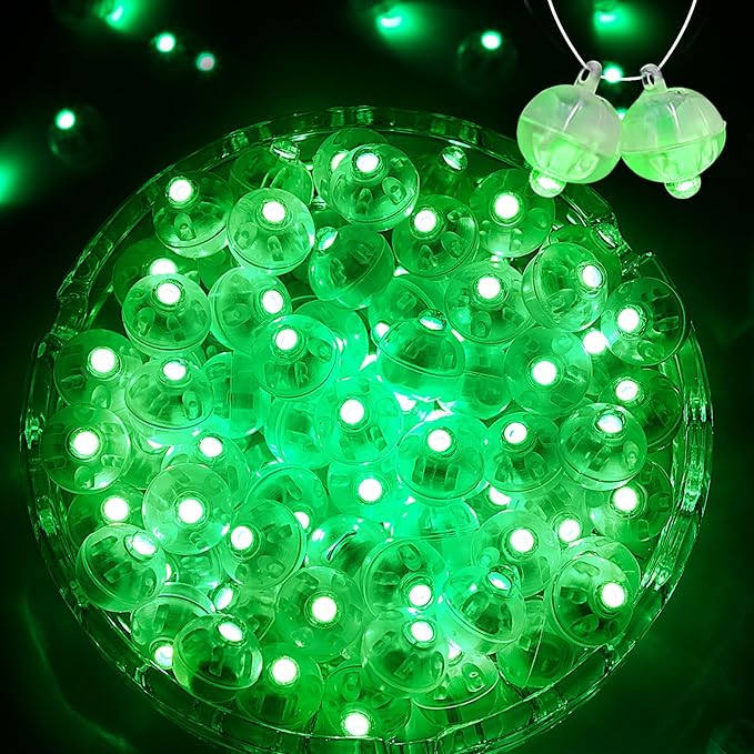 100PCs Mini Led Lights, Led Balloons Light for Neon Party Lights, Paper Lanterns, Easter Eggs, Birthday Party, Wedding, Halloween, Christmas Decoration (Glow Steadily Green)