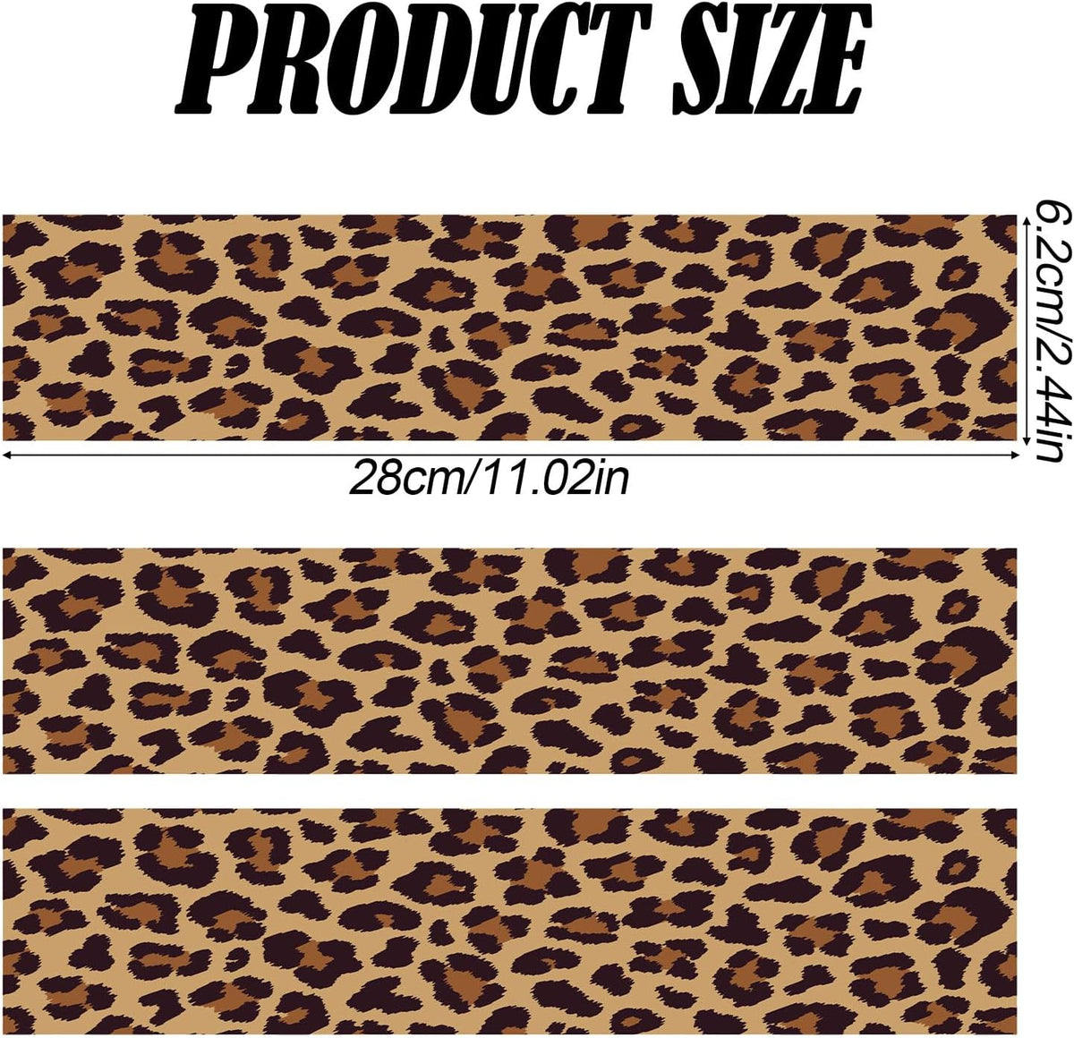 Skiennix Edible Paper Sheets - Cheetah Print Cake Wraps for Women's Birthday Parties | 2.4x11 Inches (3 Pcs)