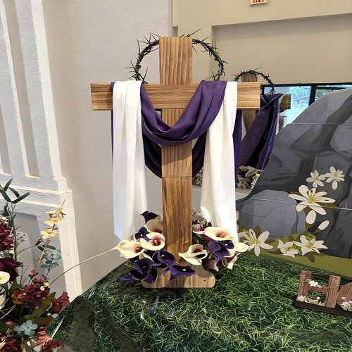 LYFOOHEART Wearable Crown of Thorns - 8 Inch Purple & White Cloth | Biblical Jesus Thorn Crown for Easter & Church Drama
