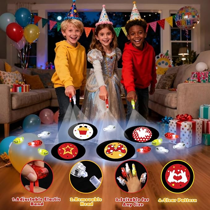 36 Pack Mouse Themed Party Favors LED Finger Lights, Classic Cartoon Goodie Bag Stuffers Classroom Treasure Box Prizes, Glow in the Dark Party Gifts for Kids