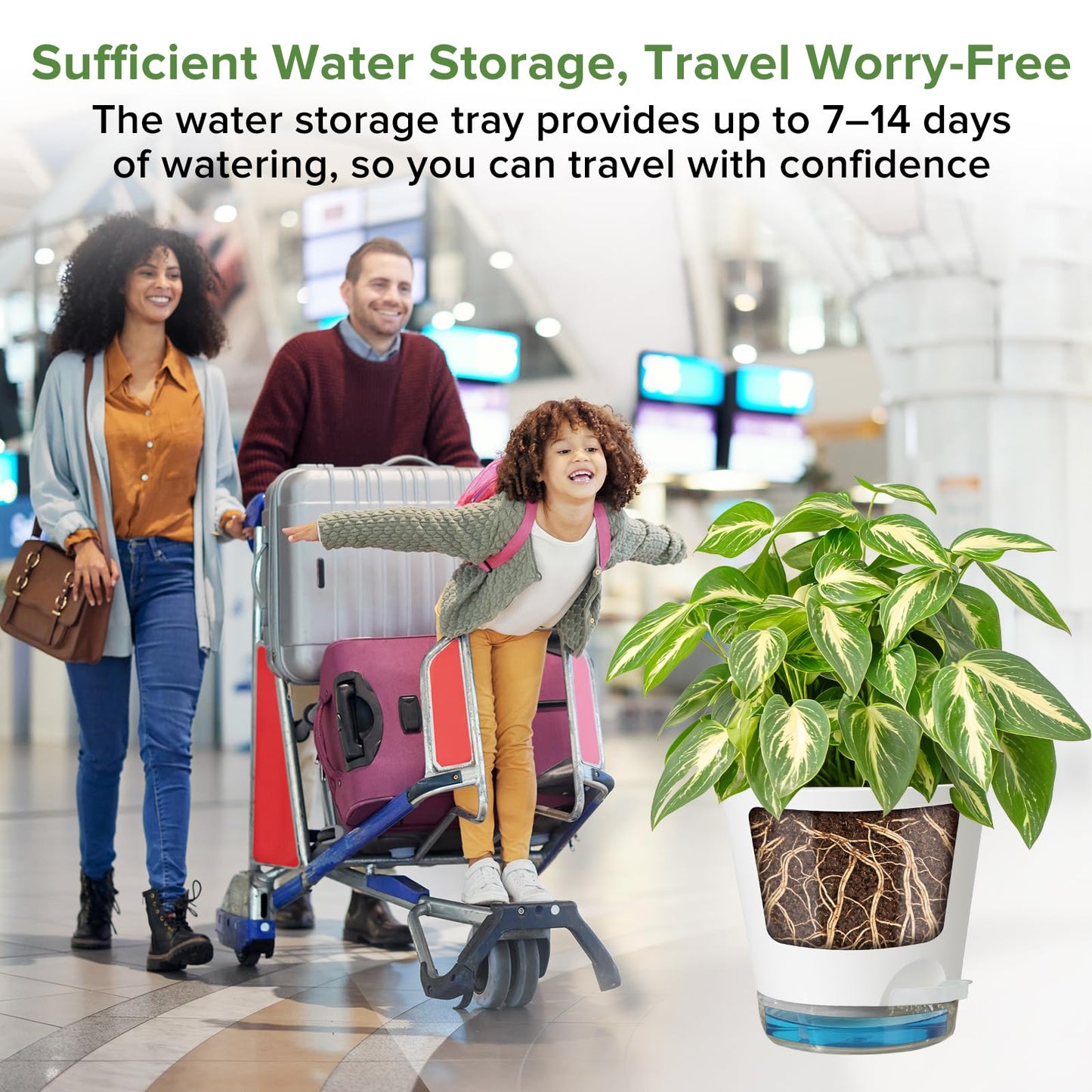 GARDIFE 2026 Upgraded Self Watering Plant Pots with Drainage Hole, 8/7/6.5/6/5.5/5/4 Inch Flower Planting Containers for House Plants, African Violet, Flowers, Cactus (White, 8+7+6.5+6+5.5+5+4 inch)