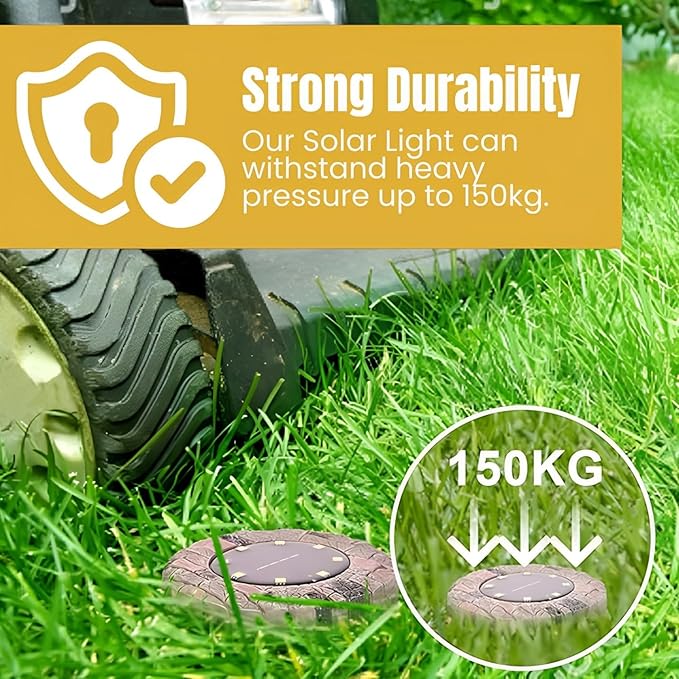 Solar Ground Lights Outdoor Decor - Waterproof LED Outdoor Solar Lights for Yard, Patio, Garden, Pathway, Stair, Deck - Landscape Lighting for Garden Decor - Outside Lightings (8 Pack, Cool White)