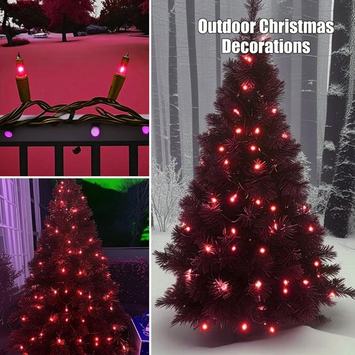 HISHINY Christmas Lights - 100 Count Red String Lights with White Wire | UL Certified, 21 Feet for Indoor/Outdoor Decor