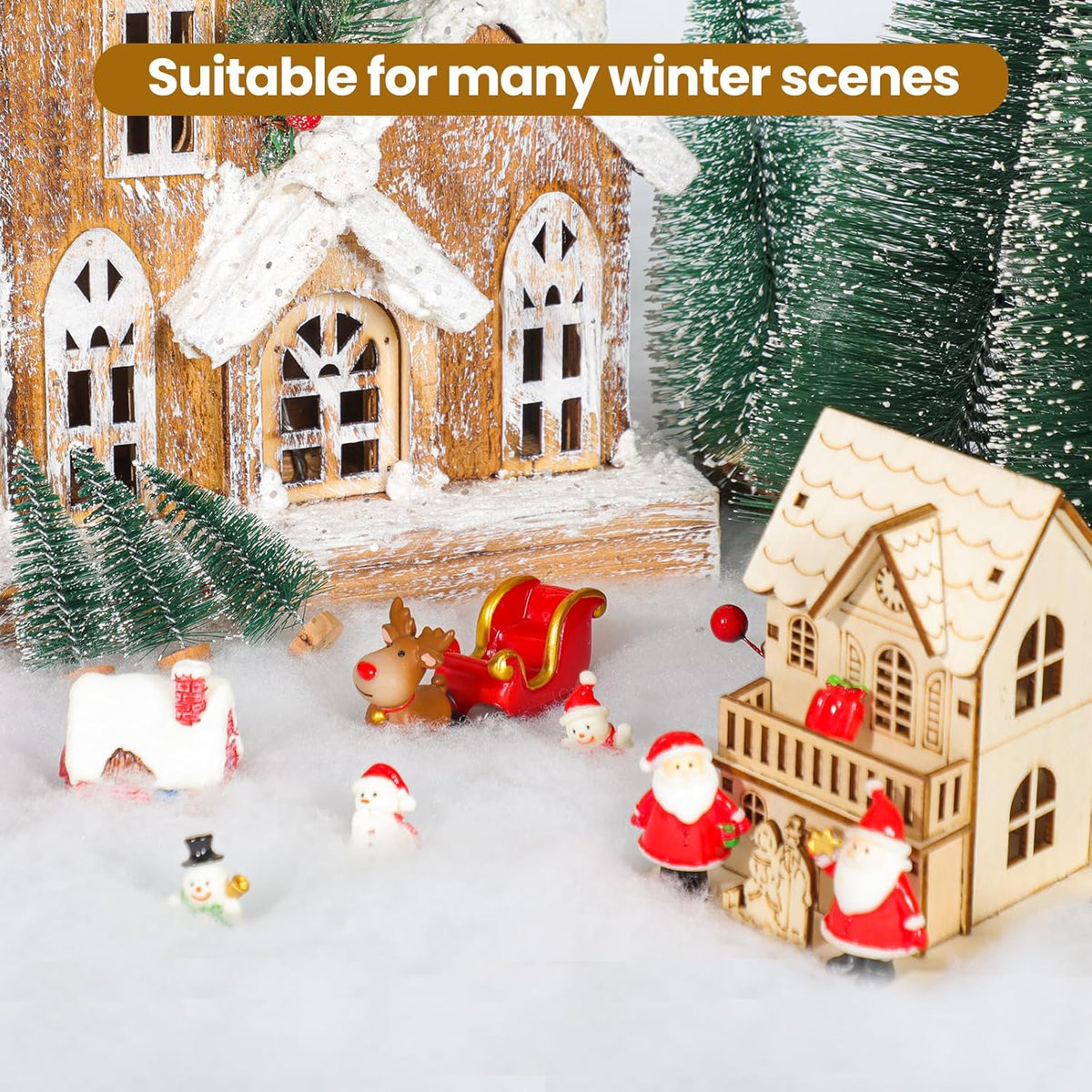 Vodiye Fluffy Fake Snow Blanket - Lifelike Artificial Snow for Christmas Decor | Soft & Thick Design