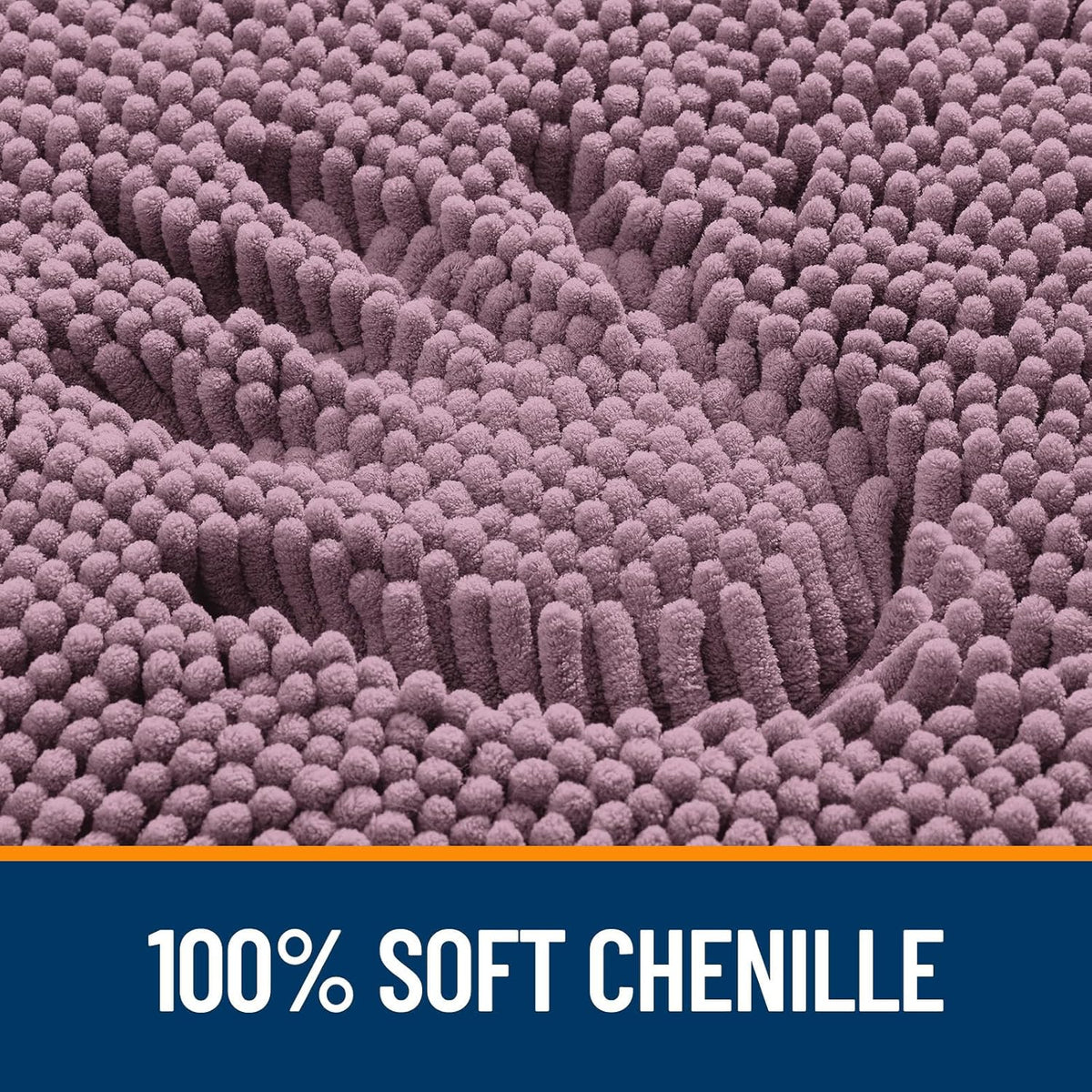 OLANLY Large Bathroom Rugs - Extra Soft Chenille Bath Mats | Quick-Dry, Machine Washable, Deep Plum 59x35