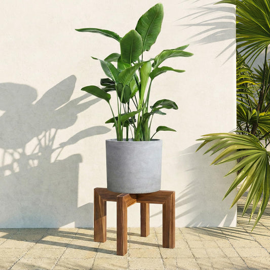 Leaf&lull Wood Plant Stand Indoor Outdoor Wooden Flower Pot Plant Holder Heavy Duty Low Plant Riser Plant Stool for Corner Living Room Fits 8 to 12 Inch Pots 1 Pack