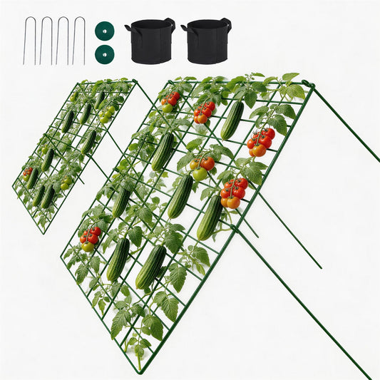 Toriexon Cucumber Trellis for Garden - 2 Pack, 48" L x 24" W Garden Trellis for Climbing Plants Outdoor with Support Structures, A Frame Trellis for Climbing Vegetables Peas, Vine, Bean