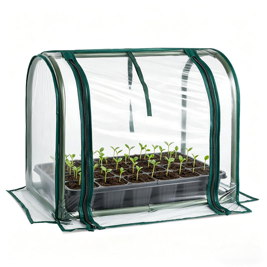 Mini Indoor Greenhouse Tabletop Garden Nursery Plant Cover Tent Humidity Domes for Home Gardening Germination and Seedling Propagation - 23x12x16.5 Inches