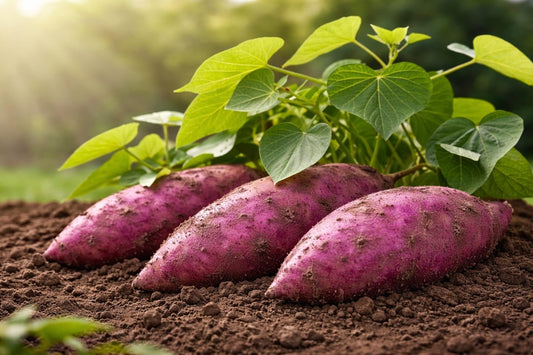 Purple Sweet Potato Slips Live Plants – Fast Growing Heirloom Sweet Potato Vine – Great Flavor, High Yield Garden or Container Growing Starter Plants (2 Slips)