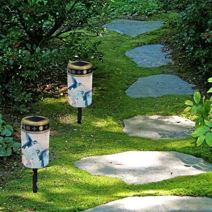 Light for Prayer Cemetery Solar Lights for Grave Cemetery Decor Candle Lamp Blue Hummingbird Grave Solar Lights Garden Cemetery Decor Memorial Gift