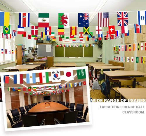 International Flags Bunting Banner - 200 Countries String Flag Decoration for Events | 184 ft