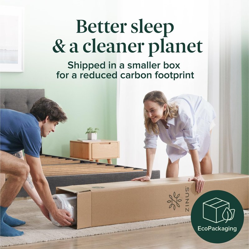 ZINUS 10 Inch True Support Hybrid Mattress [New Version], Queen, Fiberglass Free, Medium Feel, Motion Isolation, Certified Safe Foams & Fabric, Mattress in A Box