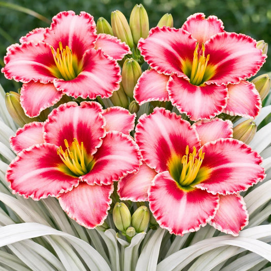 Lipstick and Lies Daylily Bulbs for Planting – Pink and Red Bi-Color Hemerocallis Perennial Flower – Hardy Summer Blooming Garden Lily – Easy Care Outdoor Flower Bulbs (1 Bulb)