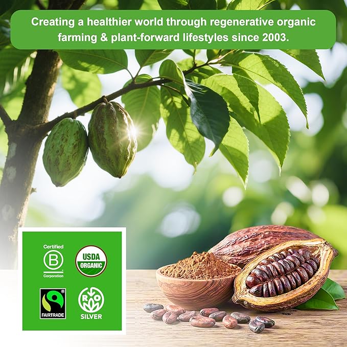 226g/3pack, Ultra-Fine Organic Cacao Powder ， Gourmet Baking Grade, Non-Alkalized Pure Cocoa for Brownies & Cookies, Dairy-Free, Vegan Certified, Resealable Bag
