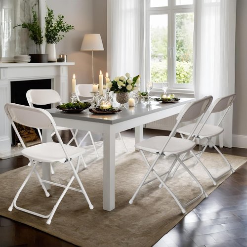 10 PCS Folding Chairs by [Brand Name] - Heavy-Duty Portable Plastic Chairs | 350 LB Capacity for Indoor/Outdoor Events