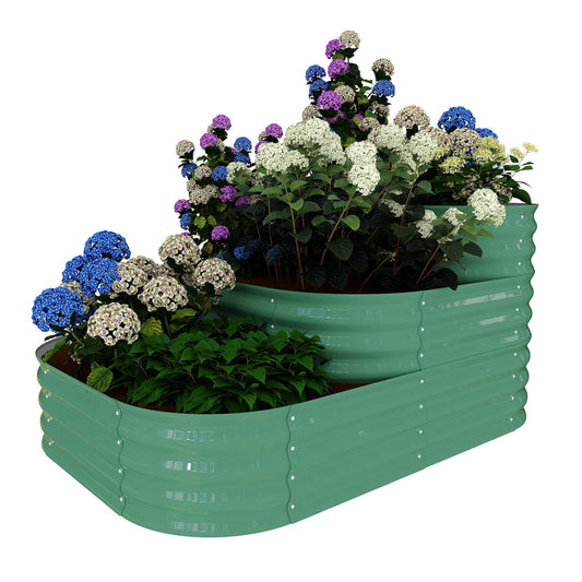 Galvanized Raised Garden Bed Kit – 61x42x31 in Outdoor Planter Box for Vegetables, Herbs & Flowers. Modular 3-In-1 Raised Garden Beds Outdoor with Open Base, Garden Box and Planters for Plants