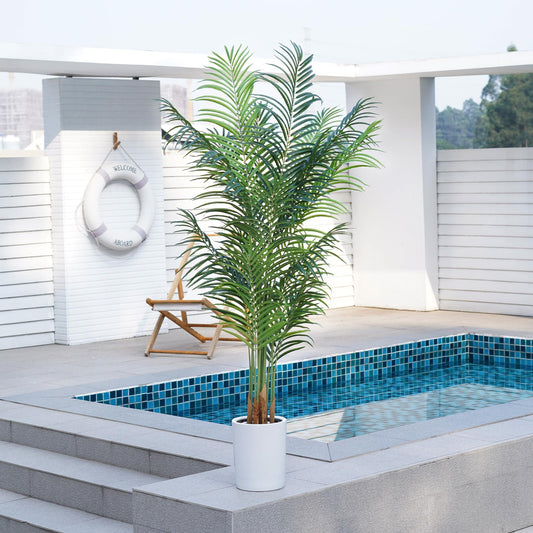 ProDeco Artificial Palm Tree 6Ft Faux Silk Green Realistic Decorative Tall Fake Potted Plants Artificial for Bedroom Living Room Office Home Decor Indoor Outdoor
