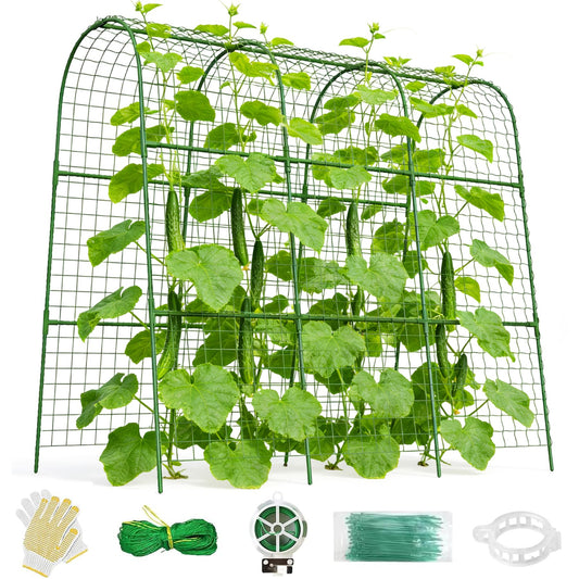 Cucumber Trellis for Raised Bed 48" L x 48" H U-Shape Garden Trellis for Climbing Plants Outdoor, Metal Arch Trellis for Vegetables, Plant Support for Tomato Pea Zucchini Grape Flowers
