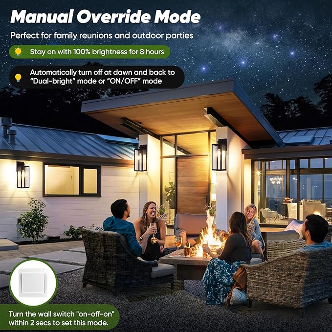 Upgraded Motion Sensor Outdoor Wall Light, Large Size Dusk to Dawn Porch Light Outdoor Wall Sconce Lantern, 3 Lighting Modes Exterior Lighting Fixture Wall Mount, Outside Light for House Garage, Brown
