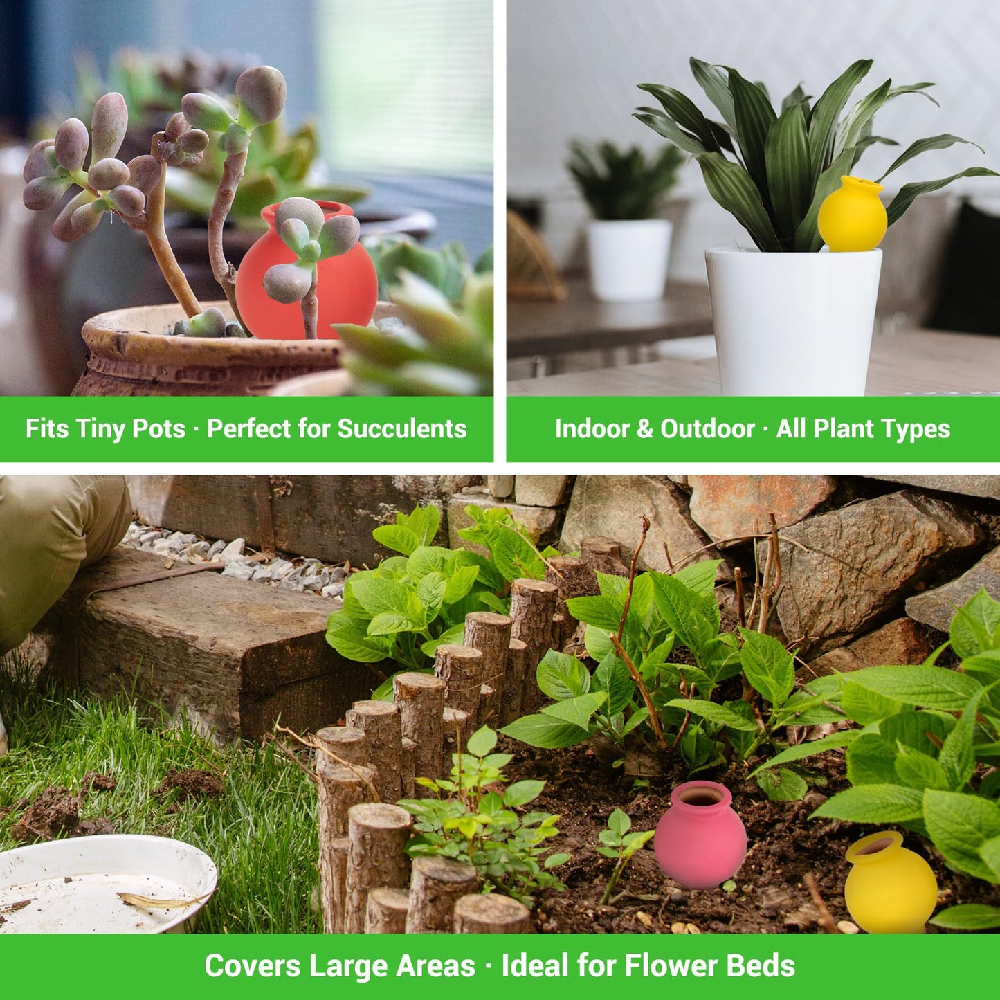 AquaLume Terracotta Watering Spikes Set -Self Watering Planter Insert with 4 Pcs Automatic Plant Watering System for Indoor Potted Plants, Outdoor Garden, Vacation Plant Care Accessories