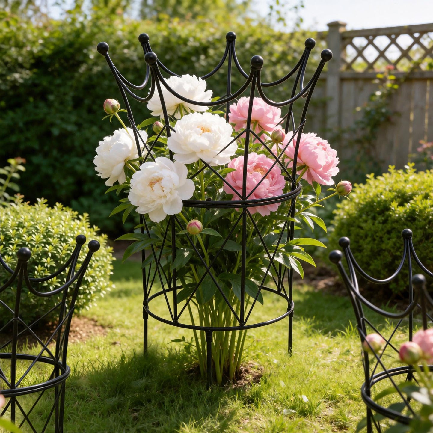 GOOOXIM Large Obelisk Trellis for Plant Supports 18.5in x 22.9in - Durable Metal Garden Support Cage for Peonies, Ideal for Indoor & Outdoor Use, Elegant Design, Easy to Install