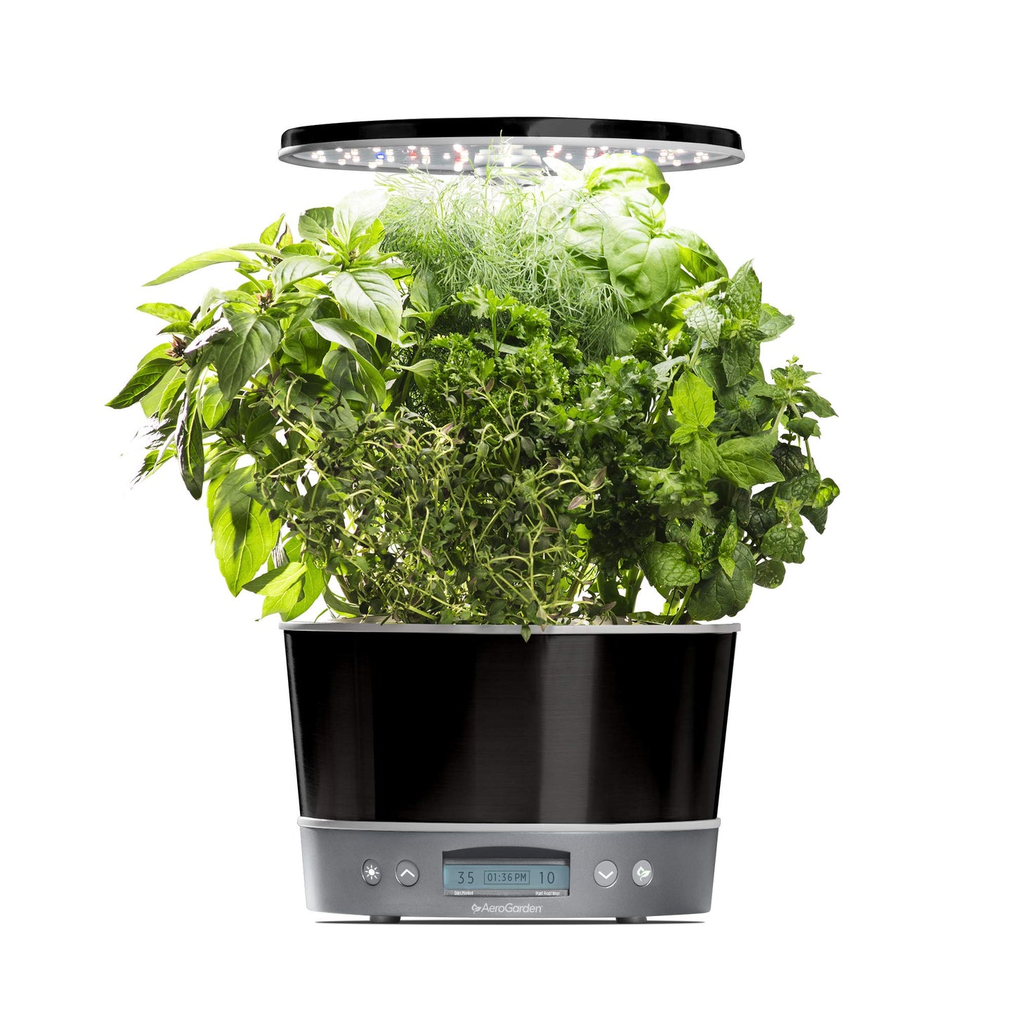 AeroGarden Harvest Elite 360 Indoor Garden Hydroponic System with LED Grow Light and Herb Kit, Holds up to 6 Pods, Platinum