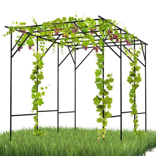 RUCOIN Garden Arch Trellis - Large Outdoor Garden Arch Trellis for Climbing Plants - Size: 118 * 78.7 * 90.5 inches, Plant Support Rack Trellises for Vegetables Fruits Cucumber Pea Bean