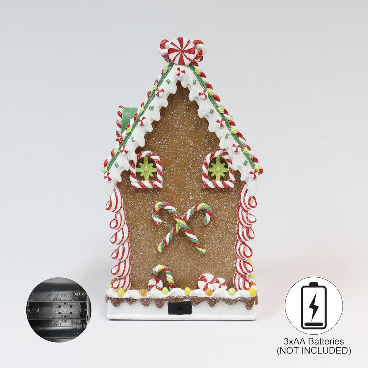 Moments In Time Gingerbread Village House - Handcrafted Polyresin Christmas Decoration with LED Lights - 13.78” High