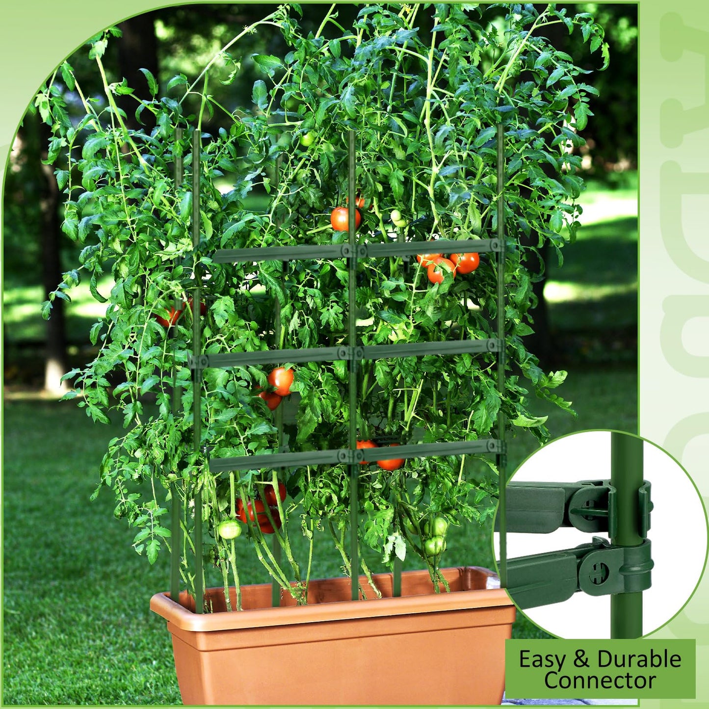 Threehoney 24 Pcs Adjustable Stake Arms for Tomato Cage 10 to 14 Inch Garden Plant Stake Connectors Expandable Trellis Climbing Rod Tomato Stick Supports for 11 mm Diameter Climbing Plants Vegetables