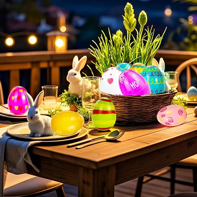 24 Pack 7Ft Fairy Lights with Easter Egg, Battery Operated 20 LED Easter Lights String 3 Mode for Outdoor Bedroom Home Spring Themed Decor