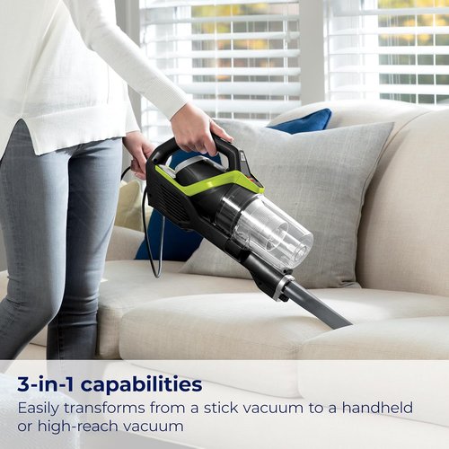 Bissell PowerGlide Slim Vacuum - Powerful Pet Hair Pickup, Lightweight Design, 3-in-1 Tools, XL Tank - Black & Green