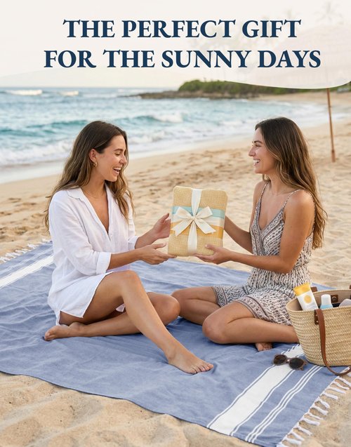 LANE LINEN Beach Towels 4 Pack Oversized - Turkish Towel Set, Pre-Washed Oversized Beach Towel, Quick Dry Beach Towels for Travel, Beach Towel Large, Sand Free Towel,39"x71" - Forever Blue