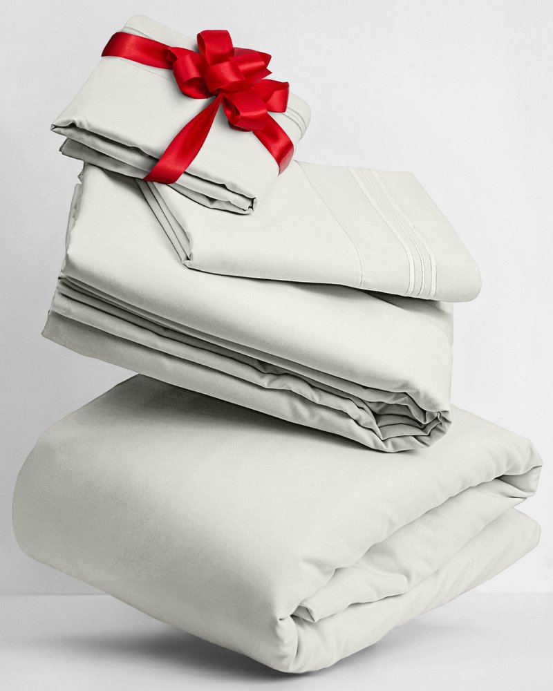 Mellanni Twin XL Sheets Set - 3 PC Iconic Collection Bedding - Hotel Luxury, Extra Soft, Cooling Bed Sheets - Wrinkle, Fade, Stain Resistant (Twin Extra Long, Ivory)