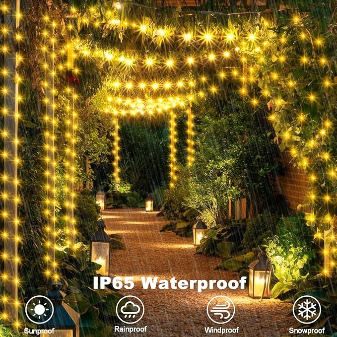 ZAIYW Battery Fairy Lights 4 Pack 16.5Ft 50 LED Fairy Lights with Remote Timer 8 Modes, Dark Green Copper Wire Waterproof Fairy String Lights for Bedroom Christmas Tree Garland Decor (Warm White)