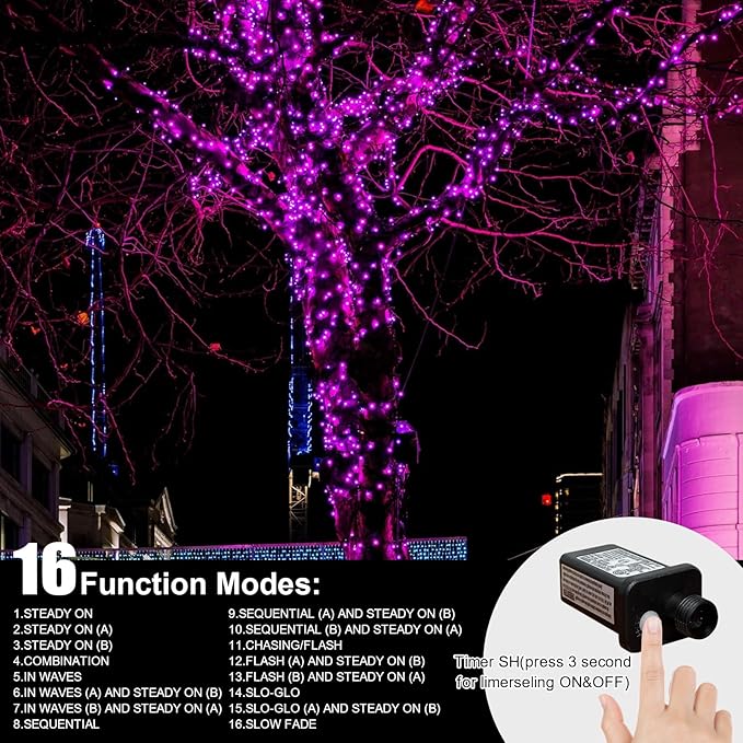 LAMPHOME 500 LED Pink String Lights, 165FT Plug in Waterproof with 16 Twinkle Modes, for Valentine’s Day, Easter, Mother’s Day, Christmas Decor, Indoor Outdoor Bedroom Yard Wedding Decoration