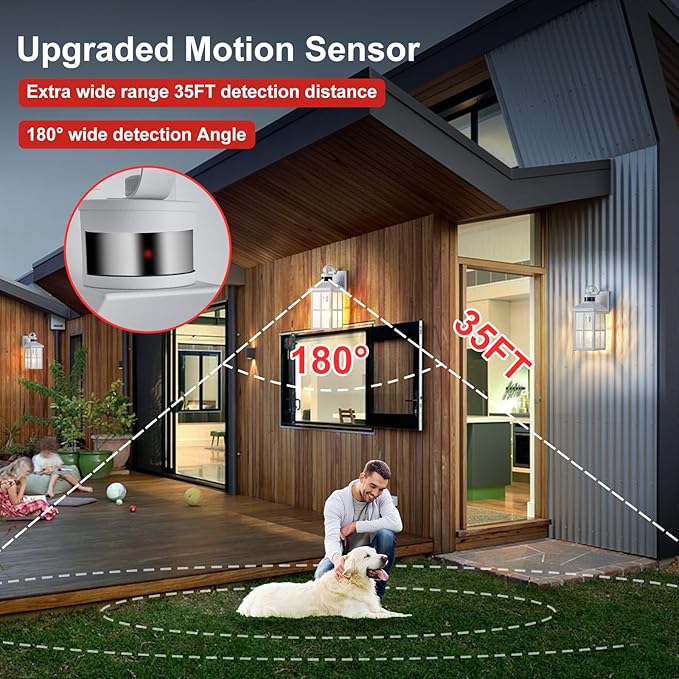 Motion Sensor Porch Light Dusk to Dawn Outdoor Wall Light Bronze Exterior Lighting Fixtures Modern Outside Wall Mount Coach Lamp for House Garage Patio Front Door
