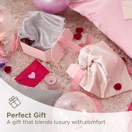 Bedsure Satin Pillowcase Set of 4 - Pink Silky Covers for Hair & Skin | 20x26 Inches with Envelope Closure