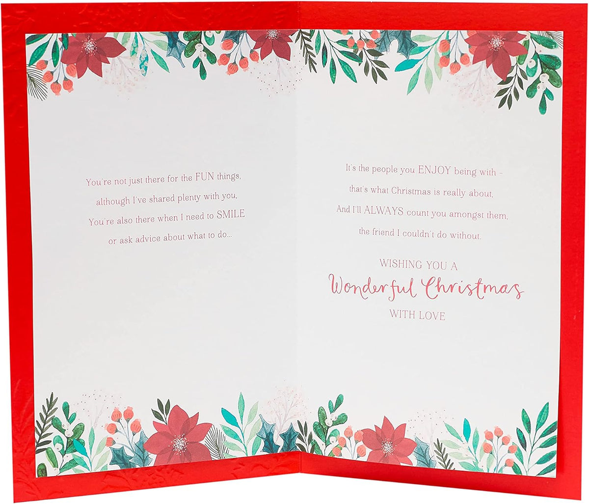UK Greetings Friendship Christmas Card - Heartwarming Holiday Wishes - Multi-Color Design