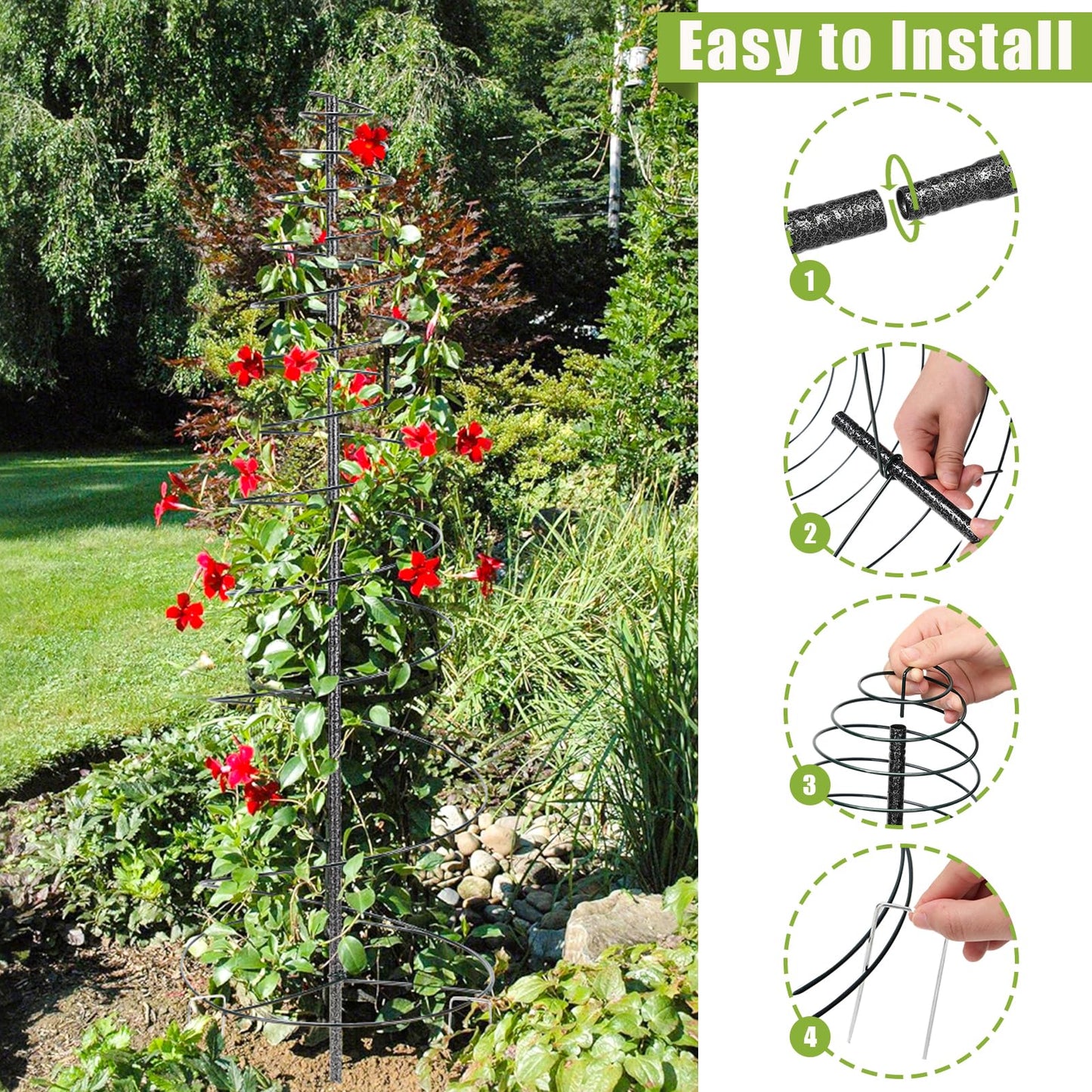 Trellis for Climbing Plants Outdoor or Indoor,2 Pack 73inch Tall Garden Trellis for Climbing Plants,Metal Plants Trellis Support for Vine Vegetables,Flowers