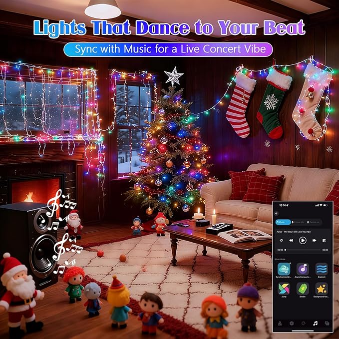 2025 New 88FT 240LED Smart Color Changing Easter String Lights Outdoor App Control RGB LED String Lights with Remote & Timer, Waterproof Twinkle Easter Tree Lights Indoor for Holiday Xmas Decor