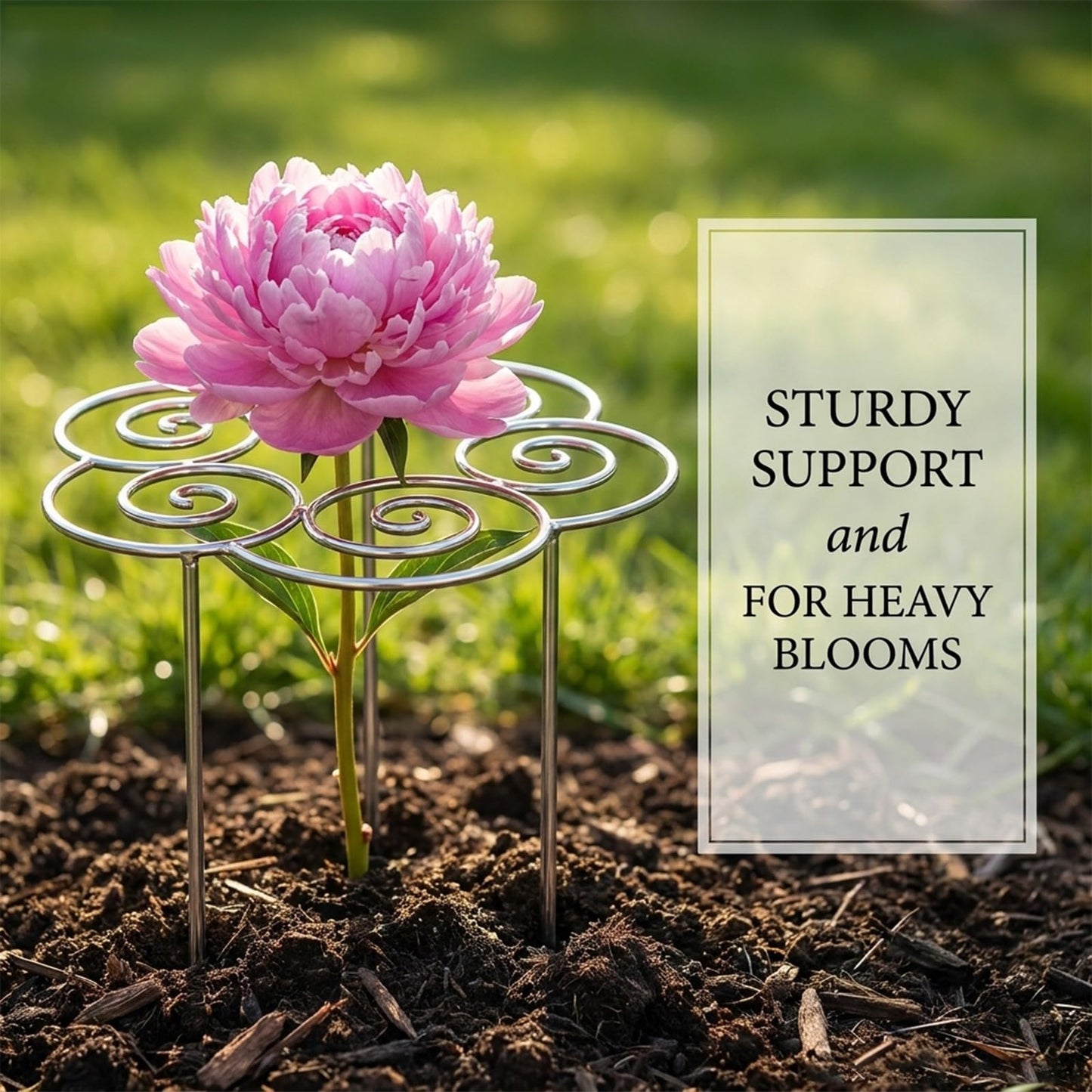 Metal Plant Support Ring, Plant Support for Garden, Peony Cage Stand, Rustproof Silver Metal Grow Through, 200PCS Plant Support Clips, Outdoor Indoor Pots Peony Dahlia Cage Tomato 1pcs,Medium