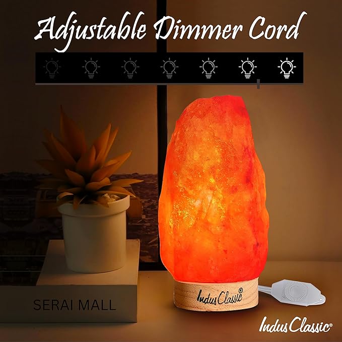 LN-02 Himalayan Pink Crystal Rock Salt Lamp 4~7 lbs with Dimmer Control Switch, Quality Gift Packaging