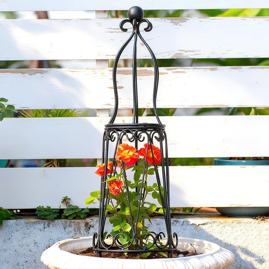 GOOOXIM Indoor Plant Trellis for Potted Plants - Plant Support & Garden Decor Obelisk for Climbing Pothos, Indoor/Outdoor Metal Trellis, 29.5" Height