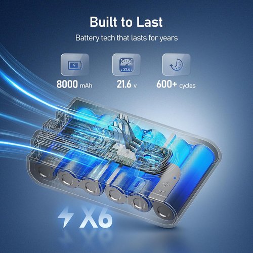 Keenstone V6 Battery Replacement - 8000mAh Li-ion for V6 Animal, Absolute, Motorhead & More