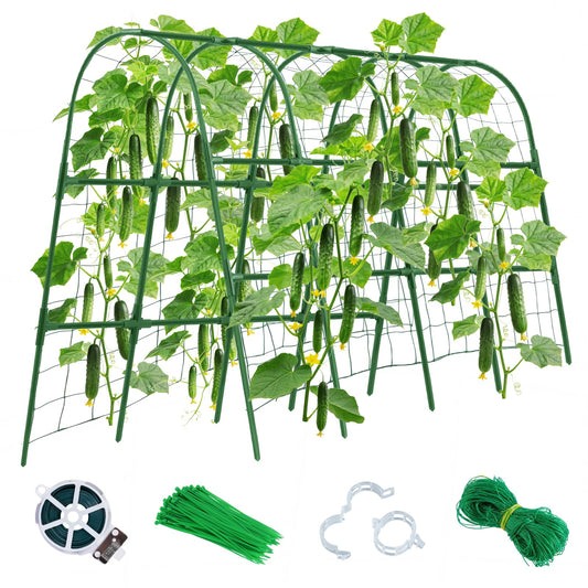 Cucumber Trellis for Raised Bed, 48x65 Inch U-Shape Garden Trellis for Outdoor Climbing Plants, Rust-Resistant Arch Plant Support Vegetable Trellis for Cucumber Tomato Pea Zucchini, Squash